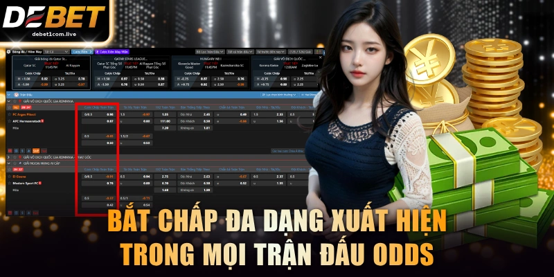Bắt chấp đa dạng xuất hiện trong mọi trận đấu odds