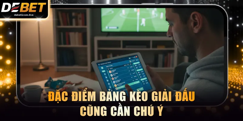 Đặc điểm bảng kèo giải đấu cũng cần chú ý