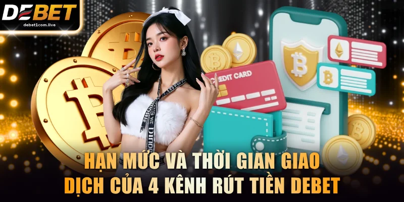 Hạn mức và thời gian giao dịch của 4 kênh rút tiền DEBET