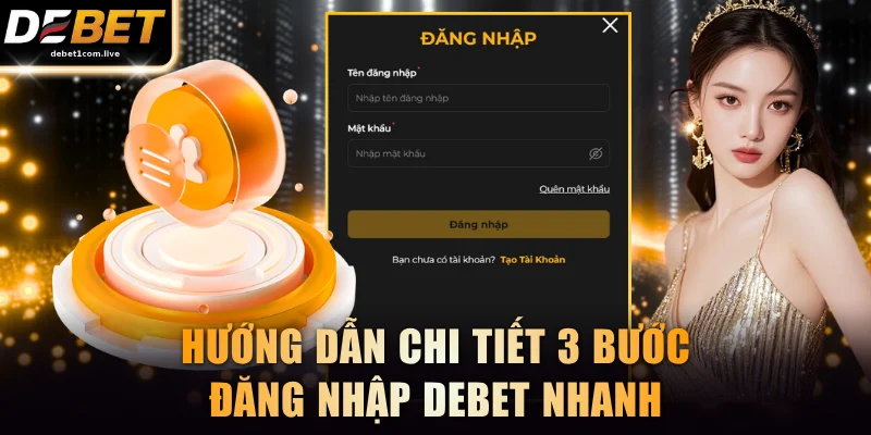 Hướng dẫn chi tiết 3 bước đăng nhập DEBET nhanh