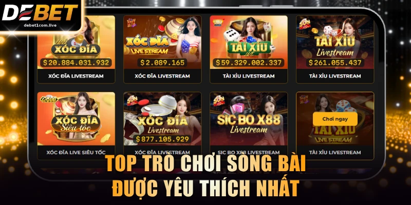 Top trò chơi sòng bài được yêu thích nhất